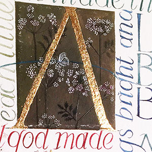 All Things Bright an Beautiful  calligraphy detail